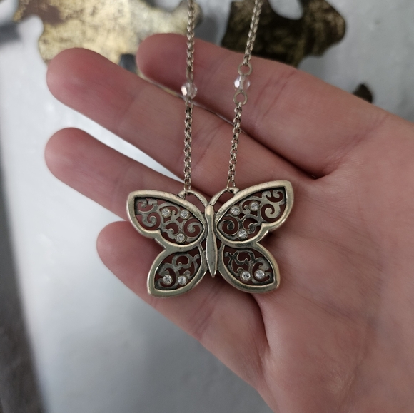 Brighton Butterfly Silver Plated Necklace - Picture 2 of 6
